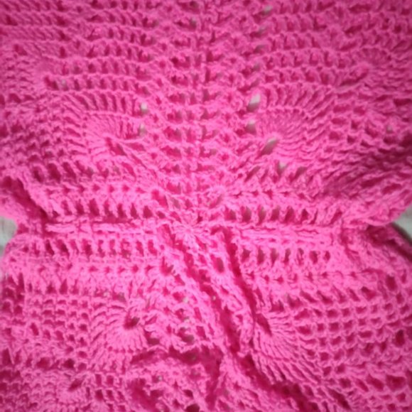 Woolen Empire Pattern Bell Sleeves Top for Woman - Pink, 2XL - Picture 2 of 7